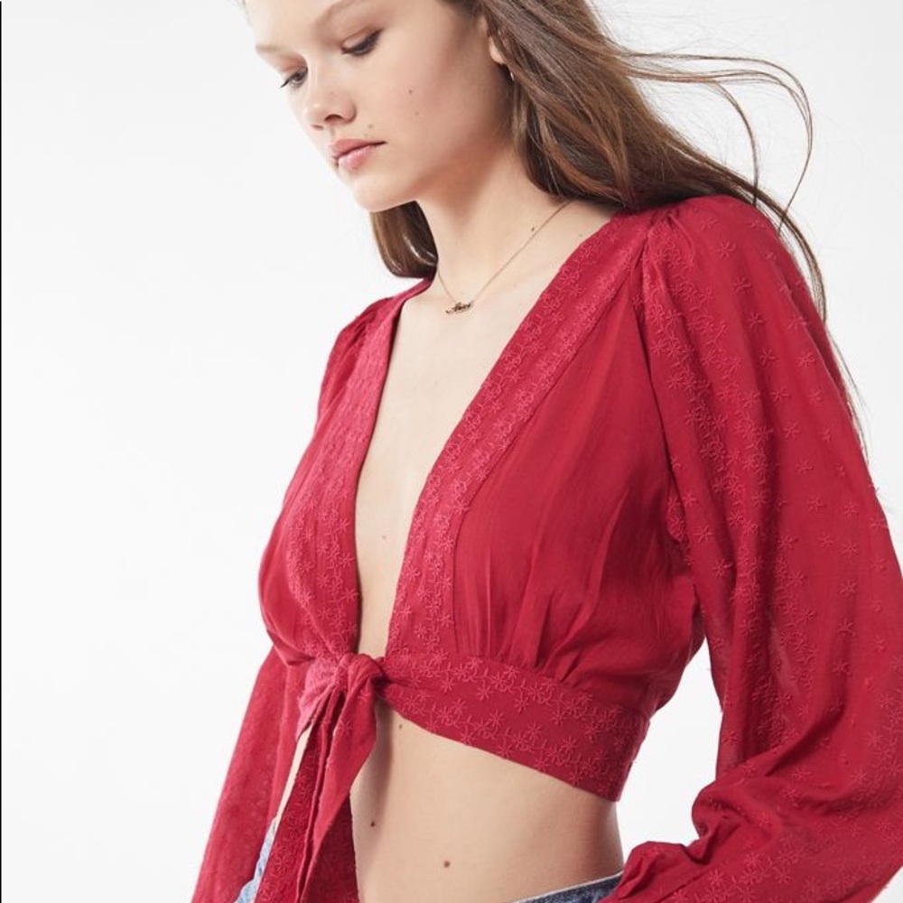 NWT UO Alanis Tie-Front Blouse Size S